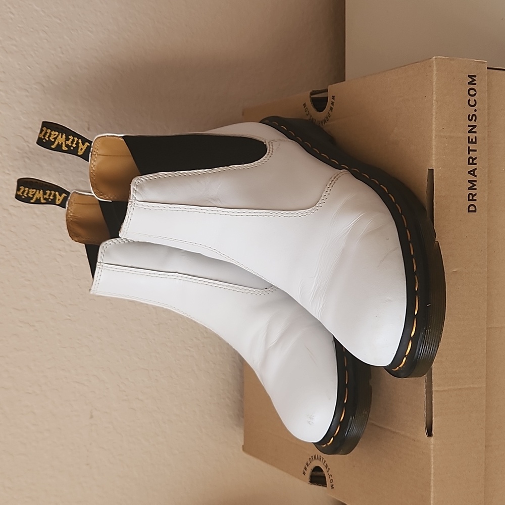 Dr.Martens White Ankle Boots